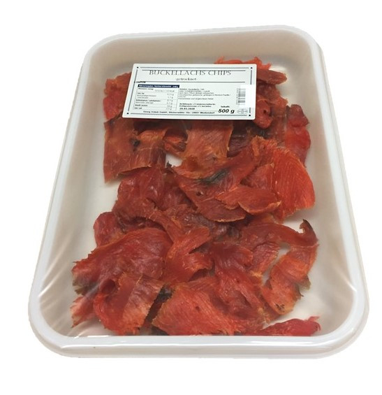 Gedörrte Lachsforellenchips Pikant